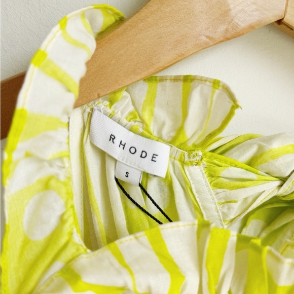 NWT RHODE RESORT Julia Dress in Chartreuse Batik S - Picture 12 of 12